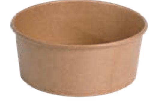 P50 brown kraft cardboard jar 780 ml - diameter 150mm height 61 mm base 128mm